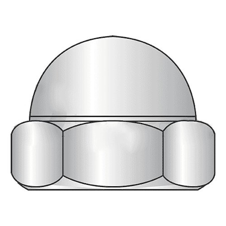 Low Crown Acorn Nut, M8-1.25, Steel, Zinc Plated, 15 Mm H, 1000 PK